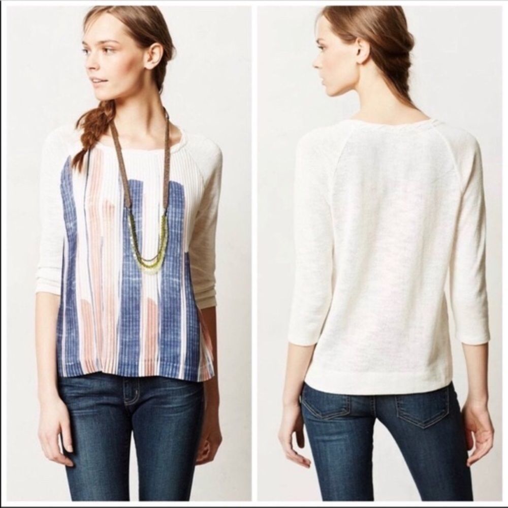 One September Pleated Brushstrokes Top